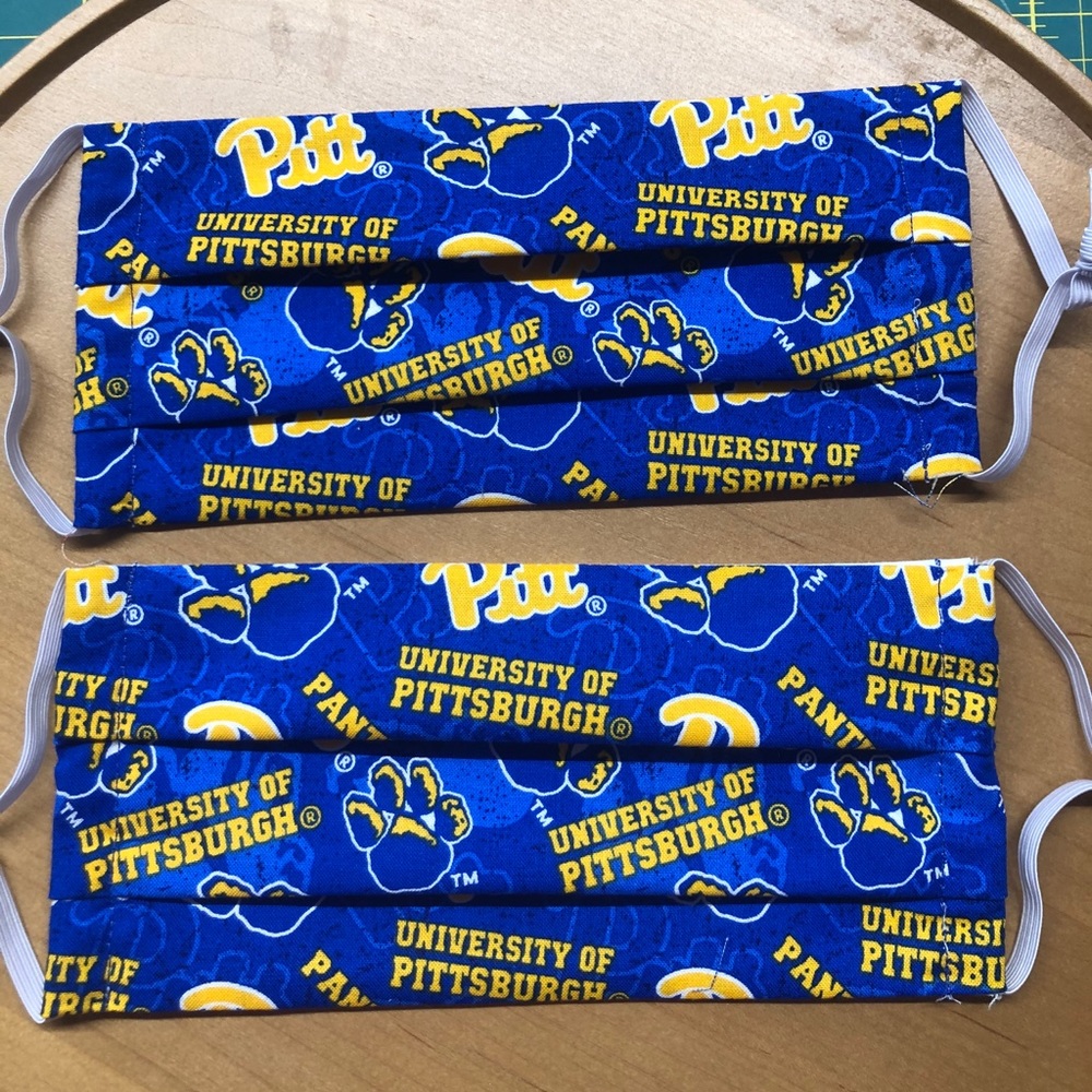 Univ of Pittsburgh Pitt Face  Masks Set of 2